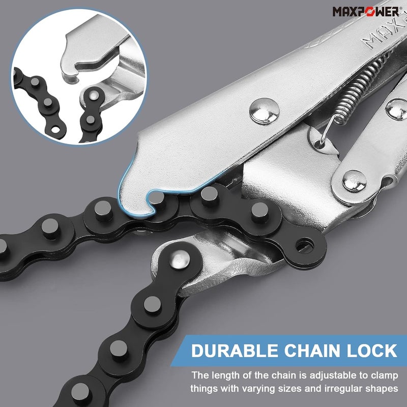 Max Power 9-Inch Locking Chain Clamp with 19.7-Inch Chain, 2 Pack - Image 5